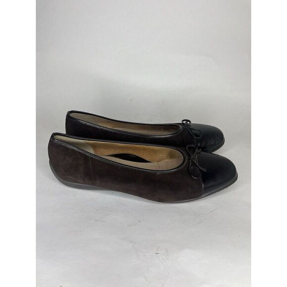 Ara Flats Shoes Women Size 8.5 UK US 11 Brown Leather Slip Ons - Picture 1 of 13